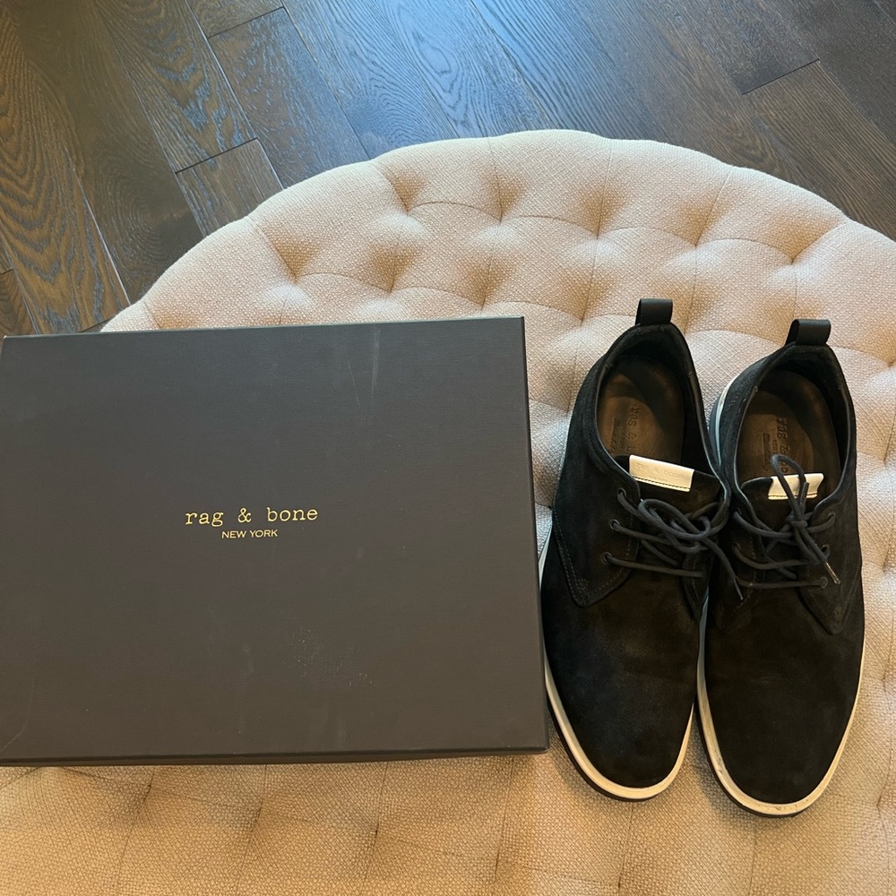 Men’s Rag and Bone Oxford black suede shoes size US11.5